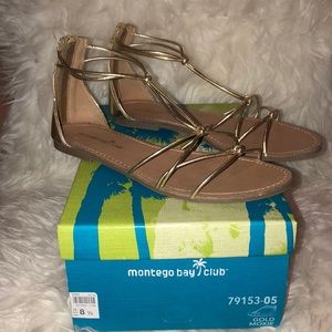Like New Montego Bay Club Gold Moxie Sandals